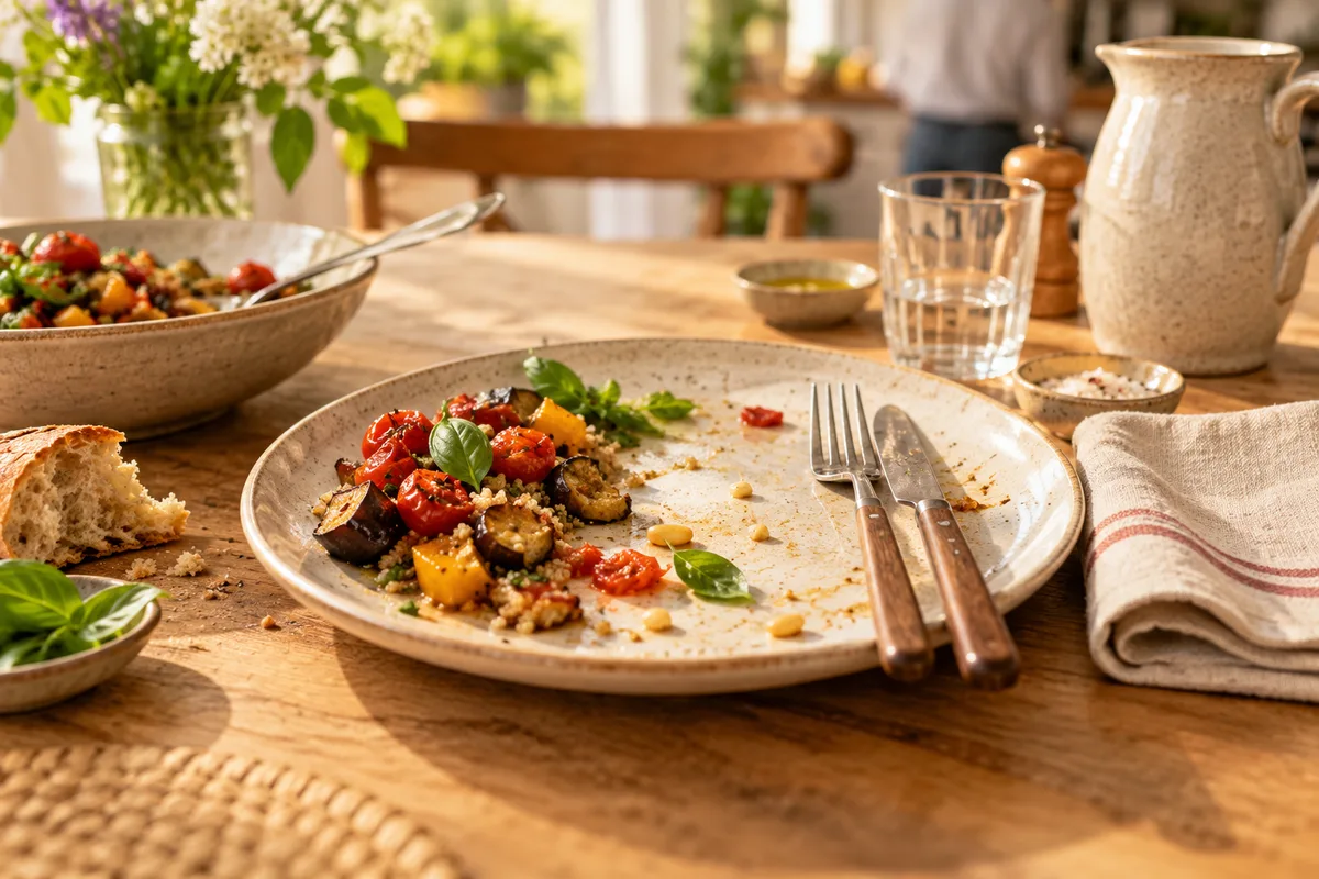 Table en fin de repas, sensation de satiété